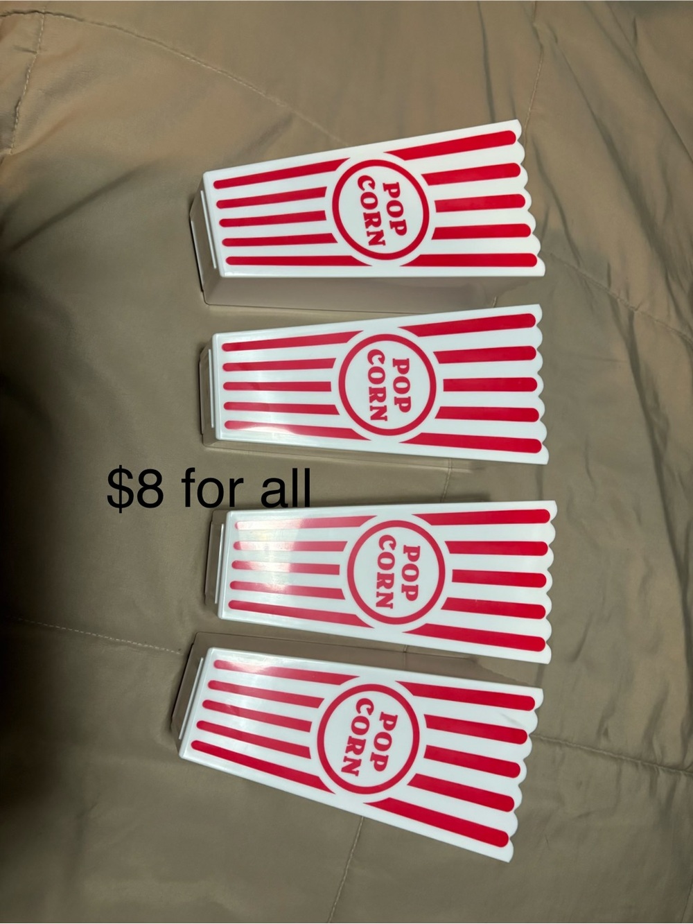 Popcorn Favor Boxes - Red and White Stripe (Set of 4)